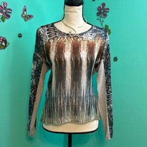 Zara brand Multi Print Sheer Knit Top - so cute! ☺️